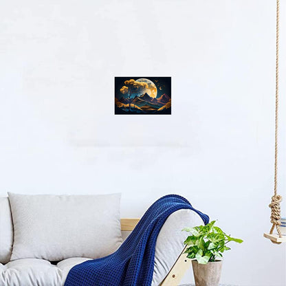 3D Scenery Paintings for Living room, 3D Scenery Poster Big Size with Sparkle Coated Lamination - 22697 (Self Adhesive) 18x24 Inch