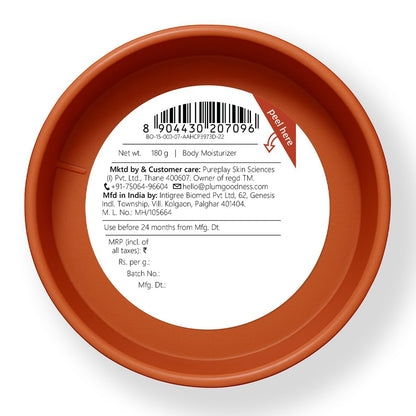 Plum BodyLovin' Hazelnut Eclair Body Butter | Shea Butter & Brazil Nut Oil for Deep Moisturization | Non-Greasy & Lightweight | Buttery Soft, Smooth & Moisturised Skin | For Dry To Very Dry Skin | Decadent Hazelnut Chocolate Fragrance | 180gm