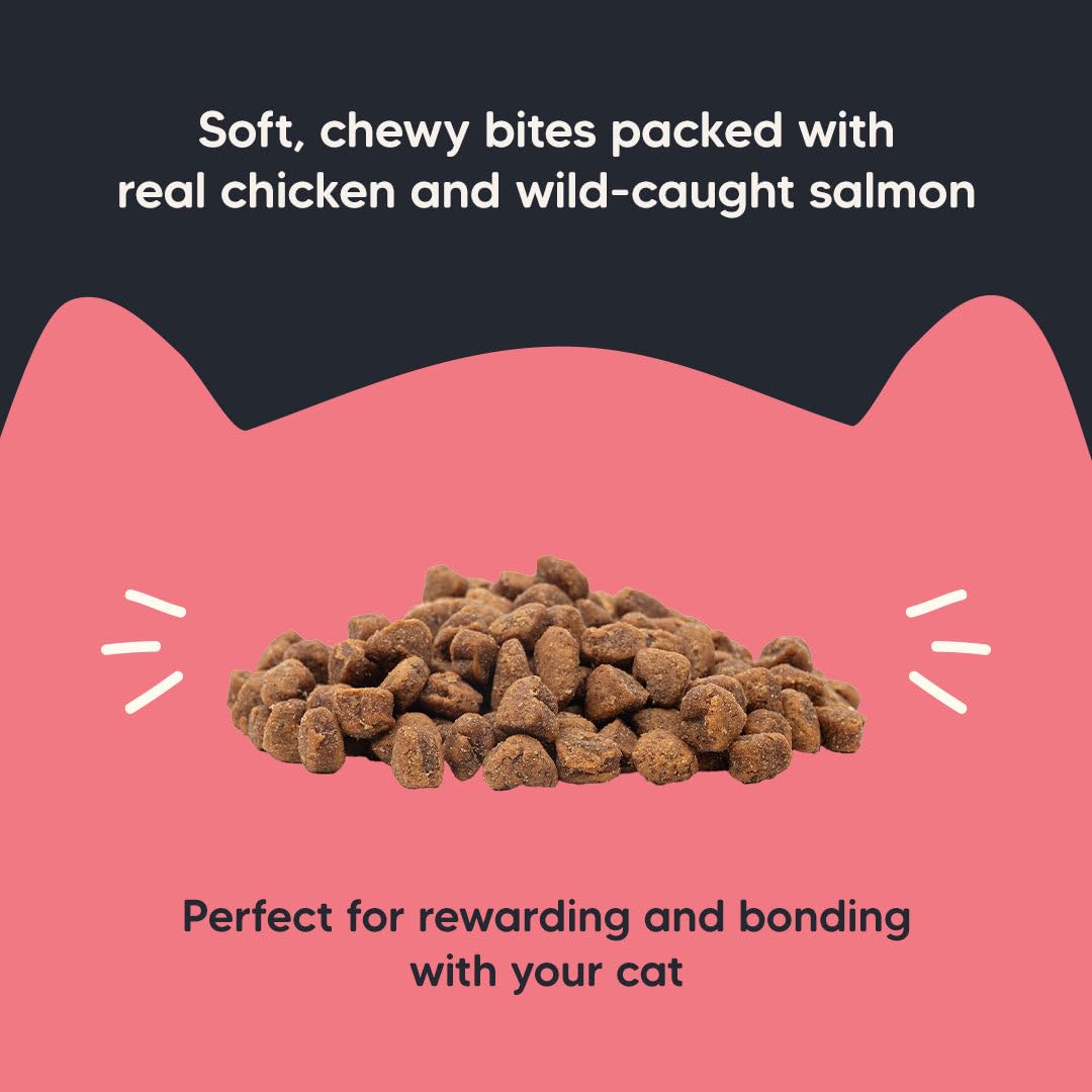 Meowsi by HUFT Soft Cat Treats – Salmon & Chicken – 50 gm | Tasty & Juicy Treats for Kittens & Adult Cats | Rich in Protein | for Persian Cats & All Breeds | Grain-Free Bites