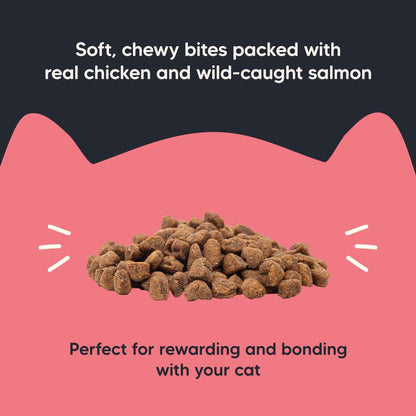 Meowsi by HUFT Soft Cat Treats – Salmon & Chicken – 50 gm | Tasty & Juicy Treats for Kittens & Adult Cats | Rich in Protein | for Persian Cats & All Breeds | Grain-Free Bites