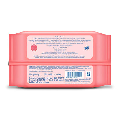 Johnson's Baby Skincare Cloth Wipes - 20 Wipes