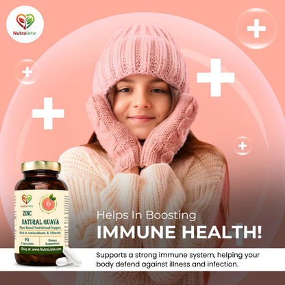 Nutraliebe Natural Zinc from Guava Extract – Plant-Based Immune & Skin Support – Gentle Absorption – 90 Vegetarian Capsules