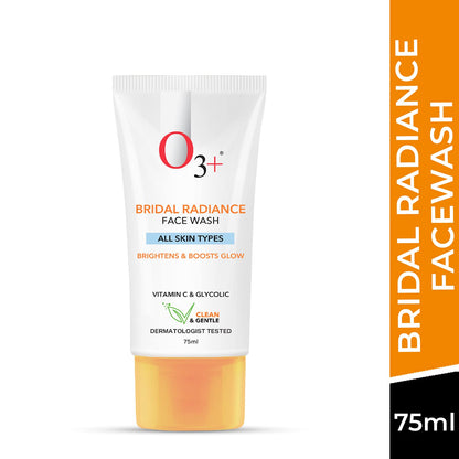 O3+ Bridal Radiance Facewash for all Skin Type 75ml | With Glycolic Acid and Vitamin C