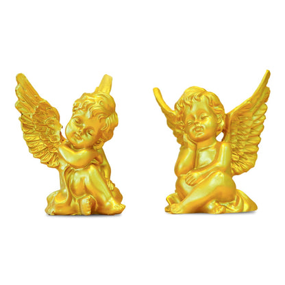 Nostrae Cupid Angel Show Pieces for Home Decor Living Room Decorative Items | Cute Angel Statue Showpieces Gift Item for Decor| Center Table Tv Office Interior Statues Figurines (Set of 2)