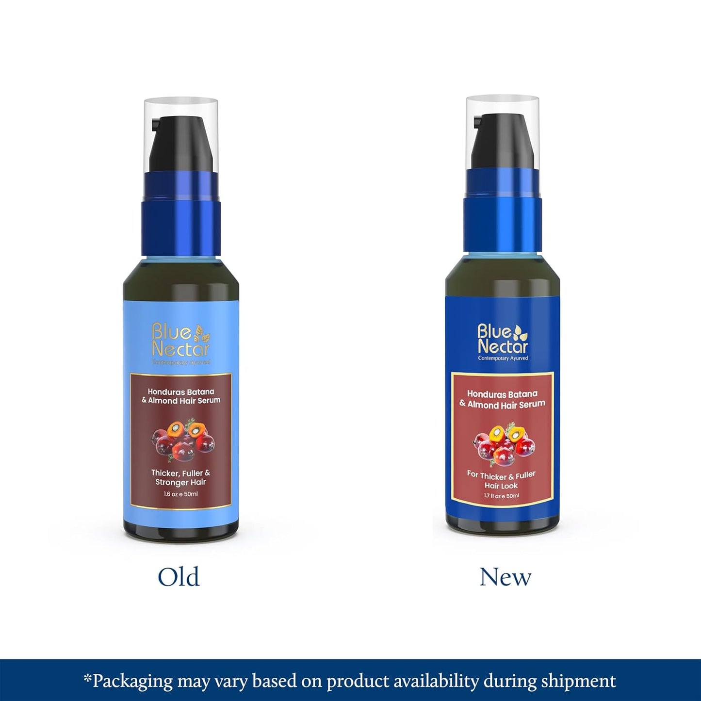 Blue Nectar Batana Hair Serum for Fuller & Thicker Hair | Plant Based Alternate to Redensyl | Advanced Hair Growth Serum for Dry & Frizzy Strands | For Women & Men (18 Herbs, 50ml)