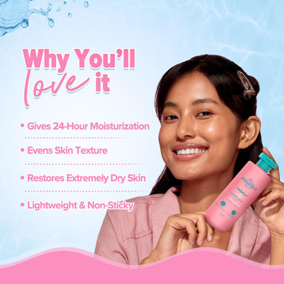 Aqualogica Radiance+ Silky Body Lotion-200ml|Long Lasting Intensive deep 24H Moisturization|With Watermelon & Niacinamide|Non Greasy & Healthy Radiant Skin|Daily moisturiser for Dry and Rough Skin