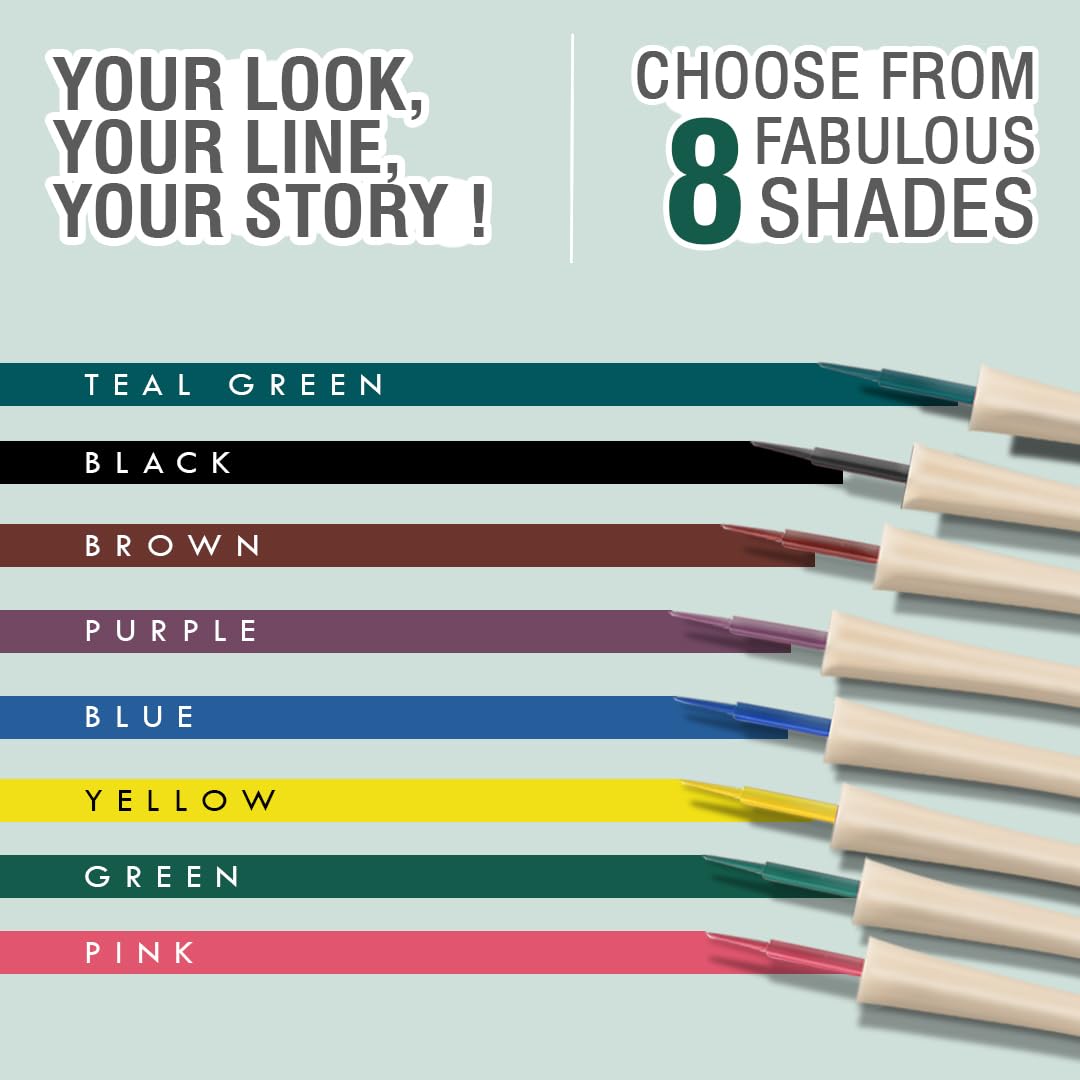 Glamveda Liquid Eye Liner, Green, Long Lasting Matte Waterproof Liner - Smudge Proof, Transfer Proof Eye Makeup, Bold, Clean, Smudge-Free Look 24-Hour Long Stay 4.5 ml