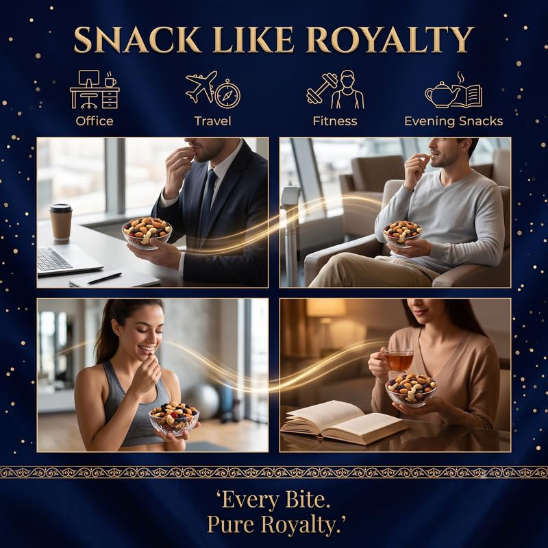 Forest Found Royal Fusion Dry Fruits Trail Mix - | Premium Dry Fruit Mix For Snacking | With Cashews, Almonds, Raisins, Cranberries, Sunflower & Pumpkin Seeds | No Palm Oil & Flavours