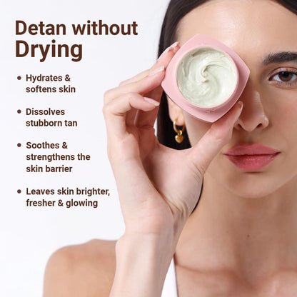 Be Neude Instant Detanning + Hydrating + Brightening Face Mask - Dry Skin Friendly 50ml - un_mask