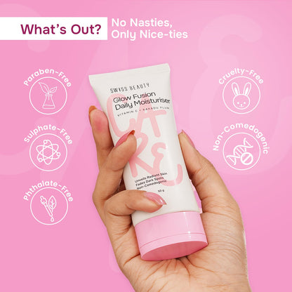 Swiss Beauty Care Glow Fusion Daily Moisturiser | With Vitamin C & Kakadu Plum Extract | Niacinamide & Orange Peel Extract | Boosts Glow | Fades Pigmentation | Super Hydrating | 50g