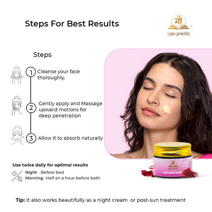 GauGranth Shata Dhauta Ghritah Kesar Glow - 40G | Nourishing Hydrating & Age-Defying Ayurvedic Formula | Wrinkle Repair & Skincare
