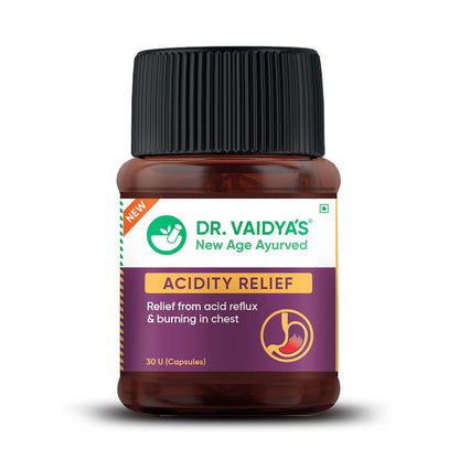 DR. VAIDYA'S Acidity Relief Capsules Ayurvedic Medicine For Acidity and Gas, 30 Capsules