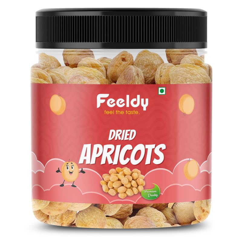 FEELDY Exotic Dried Apricots | Premium Apricot Dry Fruits (Khumani/Jardalu/Badam Bor) | Naturally Sourced, No Added Sugar | Soft & Juicy