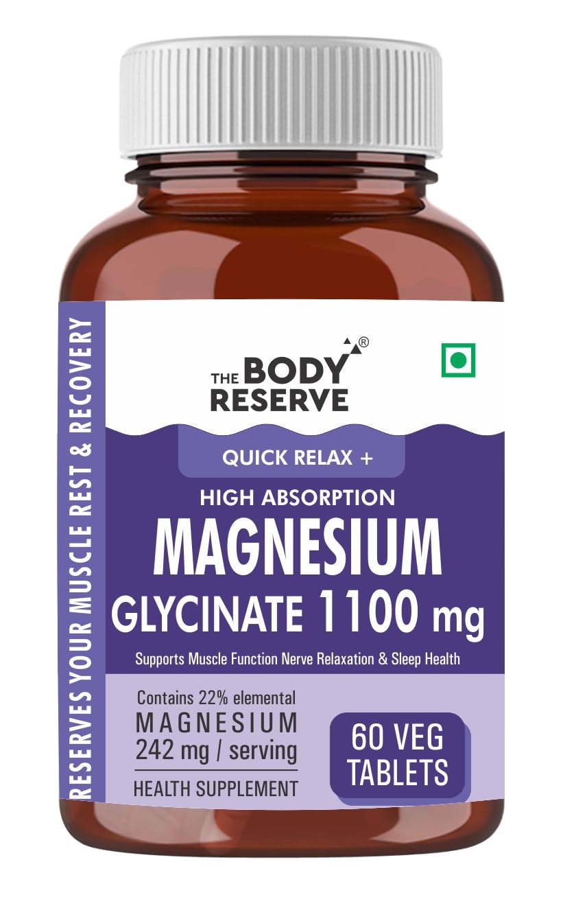 Bottle of The Body Reserve Magnesium Glycinate supplement on a white background