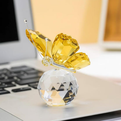 Nostrae Crystal Butterfly Show Pieces for Home Decor Living Room Decorative Items | Glass Showpieces Gift Items for Decoration | Center Table Tv Showcase Office Desk Interior Figurines