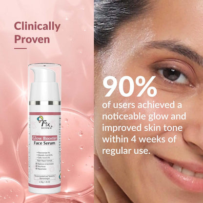 Fixderma 5% Niacinamide Serum Glow Booster Face serum with 6.5% Mandelic Acid & 0.5% Gallic Acid | Skin Brightening Serum | Face Serum for Men & Women - 30g