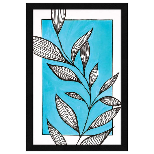 Flower Vase Framed Wall Art Painting, Wall Decor for Living Room, Multicolor, Floral, 12.5 X 18.5 inches (Blue-Flower-Acrylic)