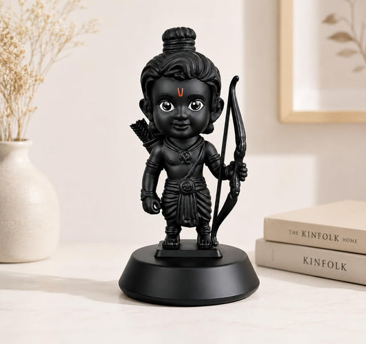 B.R STORE Ayodhya Lord Shree Ram Lalla Ji Idol | Dhanush Teer Kaman Figurine for Car Dashboard, Home & Office Decor | Divine God Statue for Puja & Gifting Family, Friends & Kids (Black)