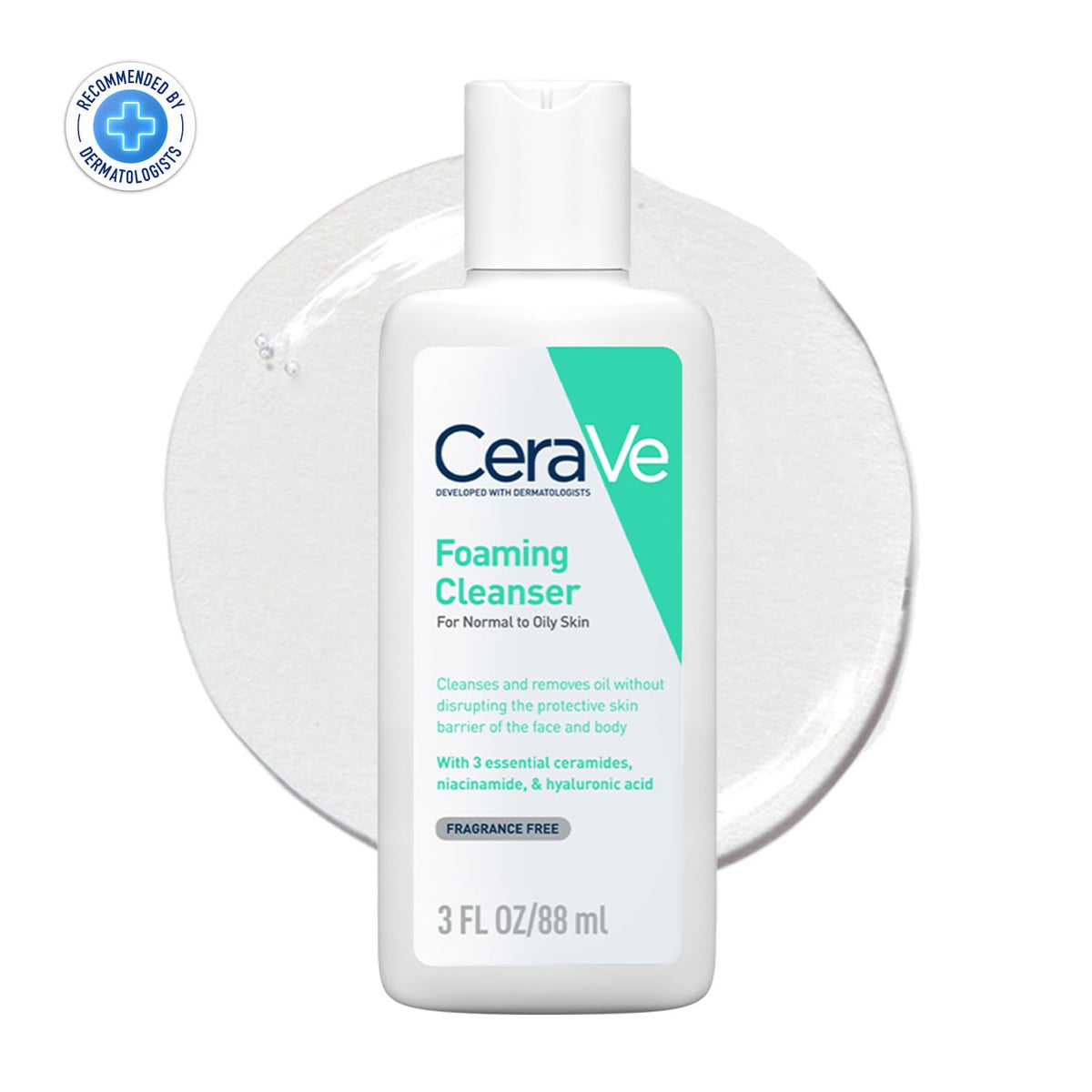 CeraVe Foaming Cleanser bottle on a white background