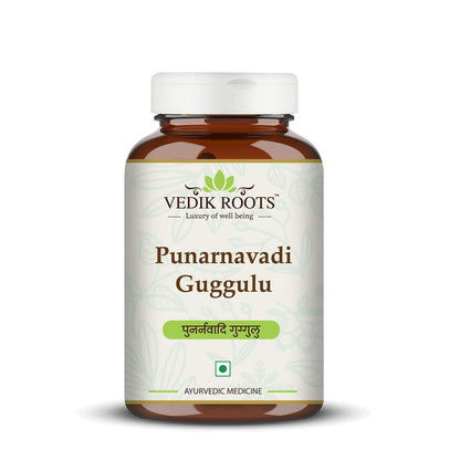 Punarnavadi Guggulu - Natural Diuretic | Promotes Healthy Liver & Kidney Functions | Ayurvedic Supplement For Swelling 60 Tab ((Pack-1))