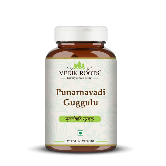 Punarnavadi Guggulu - Natural Diuretic | Promotes Healthy Liver & Kidney Functions | Ayurvedic Supplement For Swelling 60 Tab ((Pack-1))