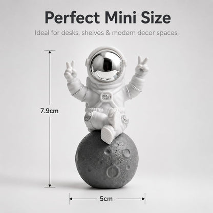 Street27® Cute Outer Space Astronaut Figurine Action Figure Toys Statue for Showpiece Home Living Room Decor Office Desktop Decoration Car Dashboard, Kids Birthday Party Gift, Resin