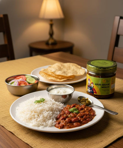 The Mustard Woman Hari-Bhari Mirch Pickle 300 g | Himachali Green Chilli Achar | Chopped Hari Mirch Homemade Style Spicy & Flavorful Indian Pickle | No Artificial Preservatives