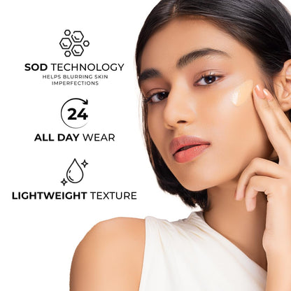 Lovechild Masaba Skip Everything Serum Skin Tint SPF 20- Pocket Edition, Liquid Foundation for all Skin type, Primer, Moisturizer, Sunscreen & Foundation In One, Icy You 10 ml