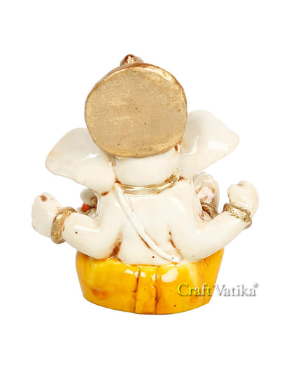 Ganesh Idol Murti Statue for Car Dashboard Gift Lord Ganesha Ganpati Idols Showpiece Figurine for Home Pooja Room Diwali Decoration., Resin, 6.4cm, 3.8cm