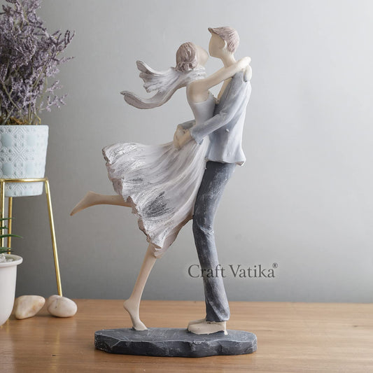 Romantic Love Couple Statue Showpiece for Valentine Day, Standing Couple Sculpture Gift for Home Decor, Table Top, Couple, (6.8x3x13.2 Inches) (Type-2)