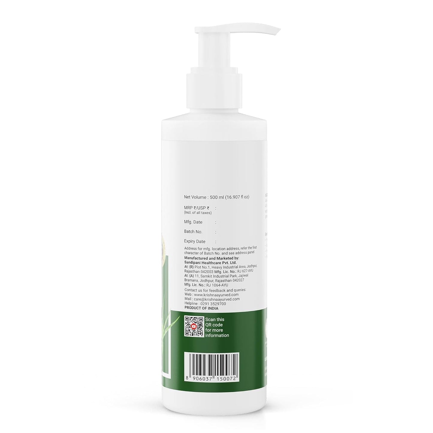 Krishna's Aloe Vera Shampoo Cleans - 500 ml