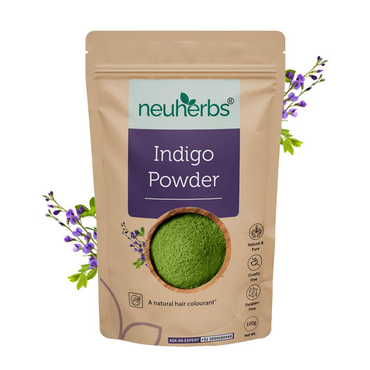 Neuherbs Indigo Powder 100g For Hair Colouring & Hair Growth | Natural Hair Color For Black Hair | 100% Pure & Natural With No Artificial Color or Additives