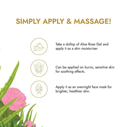 Kapiva Skin Rituals Aloe Rose Gel 200 gms | Soothing AloeVera Gel for Face| For Glow and Hydration | Clinically Tested Rose Actives