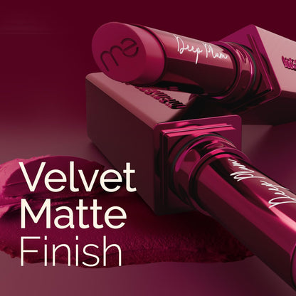 Mamaearth Luxe Matte Long Stay Lipstick with Passion Fruit Oil & Vitamin E -2g | Deep Plum 16 Hour Long Stay | High Impact Color | Made Safe Certified