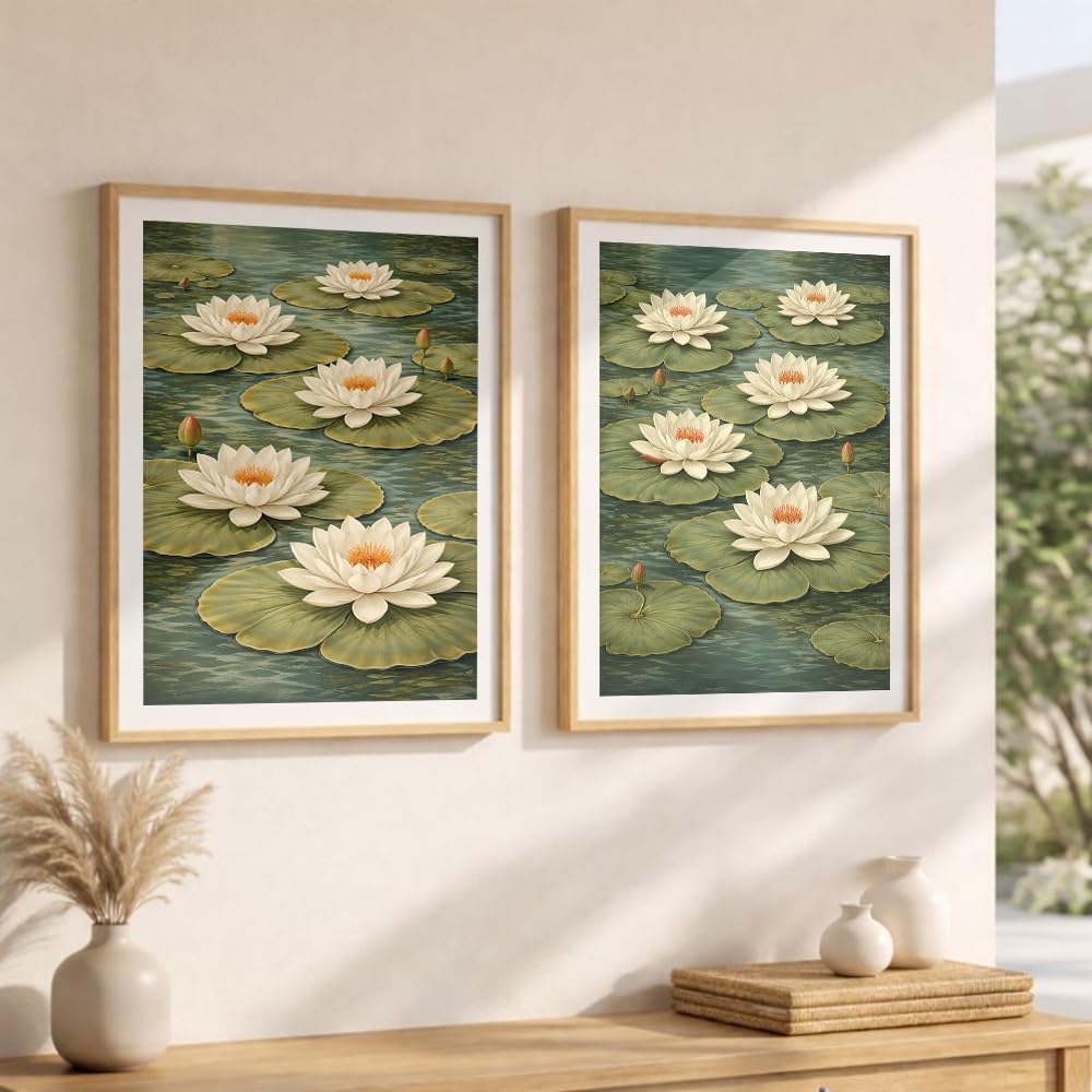 Set of 2 wall art paintings for living room & wall painting for bedroom wall decor - (10x13 Inch framed poster, Paintings for home decor)