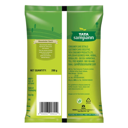 Tata Sampann Fennel Seed (Saunf), Whole Spices, Natural Oils*, Rich Aroma, 200g