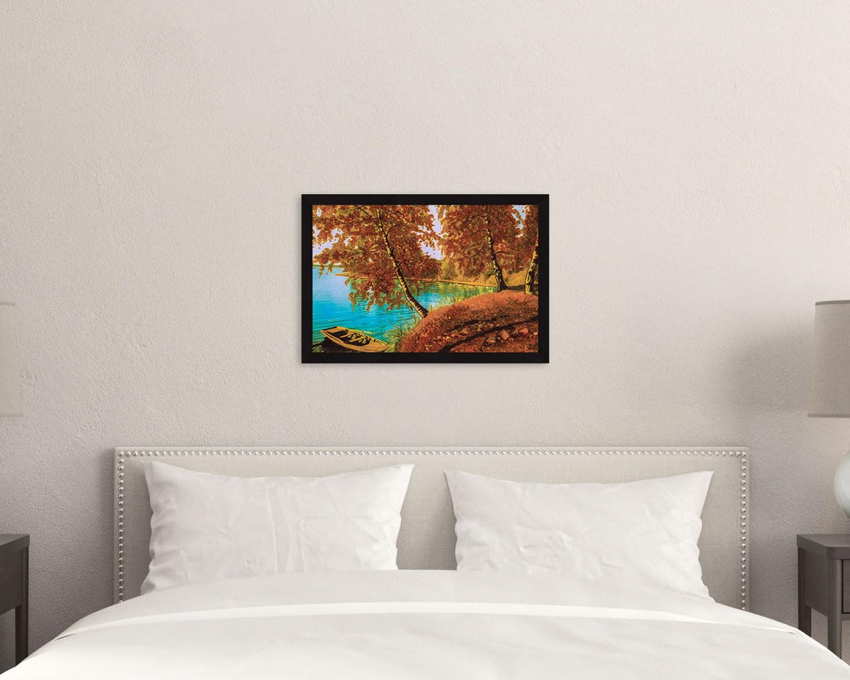 Vastu Landscape Wall Decor Paintings with Frame for Home Decoration, Painting for Living Room - Framed Painting for Wall Decoration, 12.0 X 18.0 inches, Set Of 1