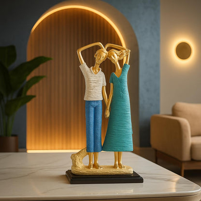 Graceful Dancing Couple Figurine | Resin Home Decor Accent | Unique Art Piece for Living Room, Dining Room, or Entryway | Elegant and Dynamic Design | Perfect Wedding
