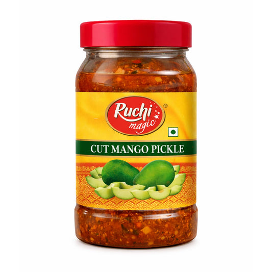 Ruchi Magic Cut Mango Pickle – Authentic South Indian Style | 65% Mango Pieces | Tangy & Spicy Traditional Taste | Perfect Addition to Indian Meals – 1 kg