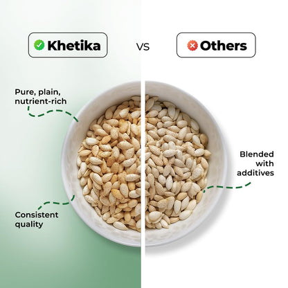 Khetika Watermelon Seeds 200g I Seed for Eating I Tarbuj Beej I Magaj Seeds I Rich in Protein, Potassium, Magnesium & Iron