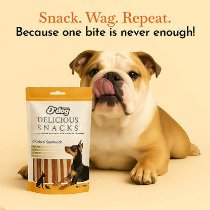 PETS EMPIRE O'Dog Healthy Yummy High Protein Tasty Chicken Sandwich Treats for Dog (100 gm) Pack of 1
