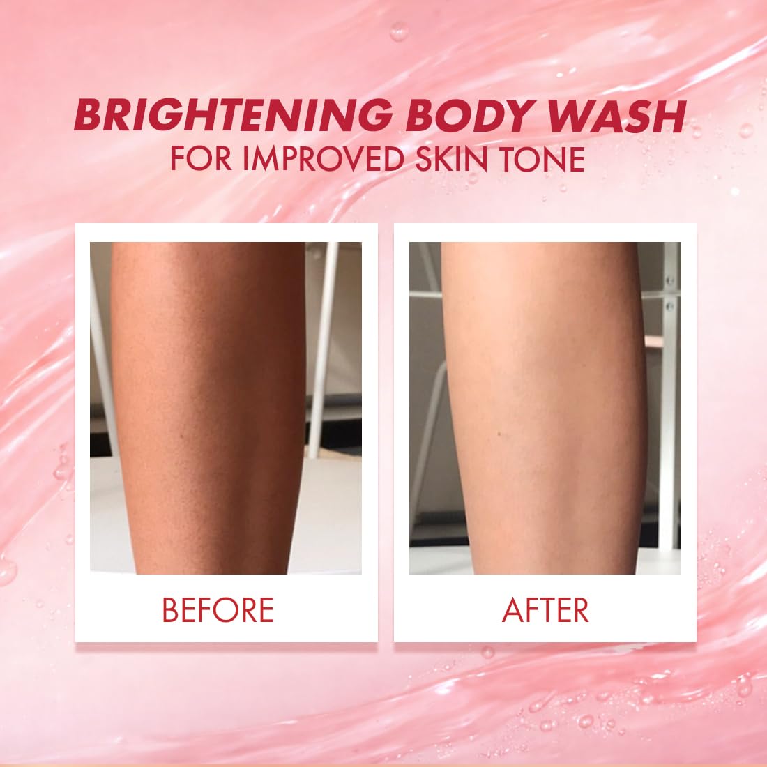mCaffeine Brightening Body Wash - 5% Niacinamide & Raspberry | Summer Body Wash for Dry Skin | Vitamin C & Glycerin Hydration | Boosts Glow, Deep Cleanses & Softens Skin | Fruity Shower Gel - 300ml