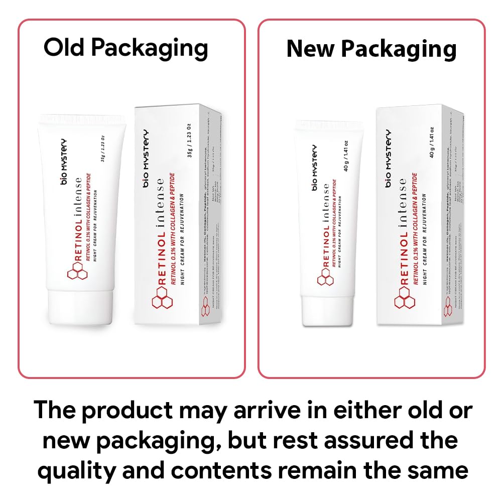 Retinol Intense Cream 0.1 Vitamin A Fine Lines, Sun Spots, Anti-Aging (40 Gram / 1.41 Oz)