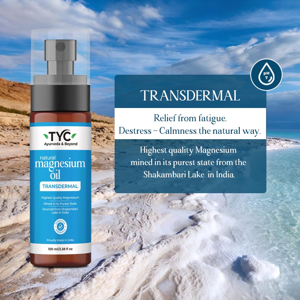 TYC-Trust Your Choice Natural Magnesium Oil Mist Spray, Muscle Relaxant, Reduces Fatigue, Relieves Foot Tension, Helps in Better Sleep, For Men and Women 100 ml