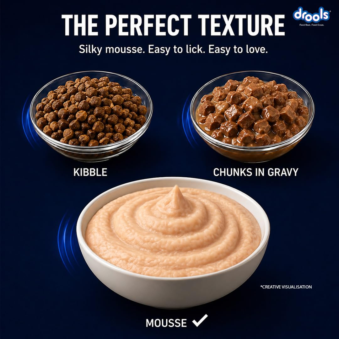 Drools Kitten Wet Mousse 80g | Tuna | High Protein | Promotes Hydration & Easy Digestion | Grain Free | No Artificial Additives | Enriched with Vitamins & Antioxidants