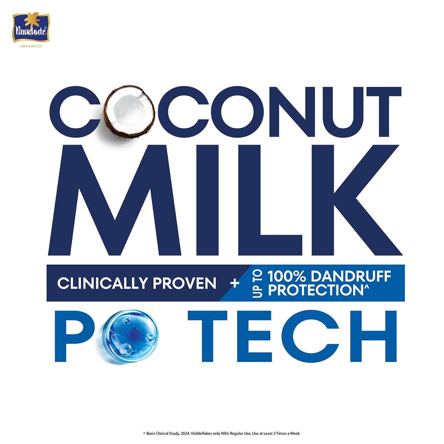 Parachute Advansed Anti-Dandruff Shampoo with Coconut Milk & PO Tech | Up to 100% Dandruff protection | for Strong Healthy Scalp | Paraben free | For Men & Women | 1.2L