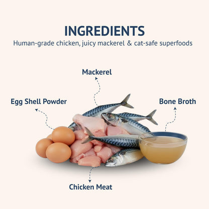 Goofy Tails Mackerel and Chicken Wet Cat Food and Kitten Food, 210g (70g X 3 Pouches), Preservative Free, Gluten & Grain Free, Balanced Cat Wet Food, Powered by Taurine with Omega 3 & Antioxidants