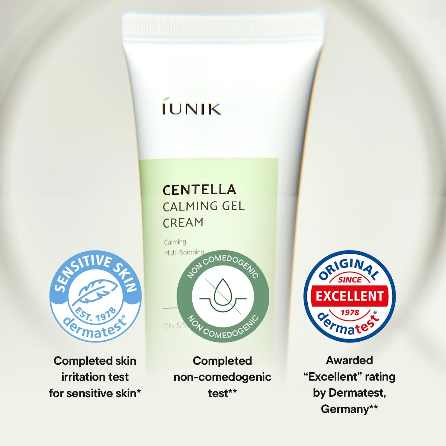 iUNIK Centella Calming Gel Cream Vegan Non-Sticky Face Moisturizer Acne-Prone Sensitive Oily Dry Skin Hydrating Plant-Based - Centella 70% Tea Tree Water 10% Rosacea Breakout Blemish Korean Skincare