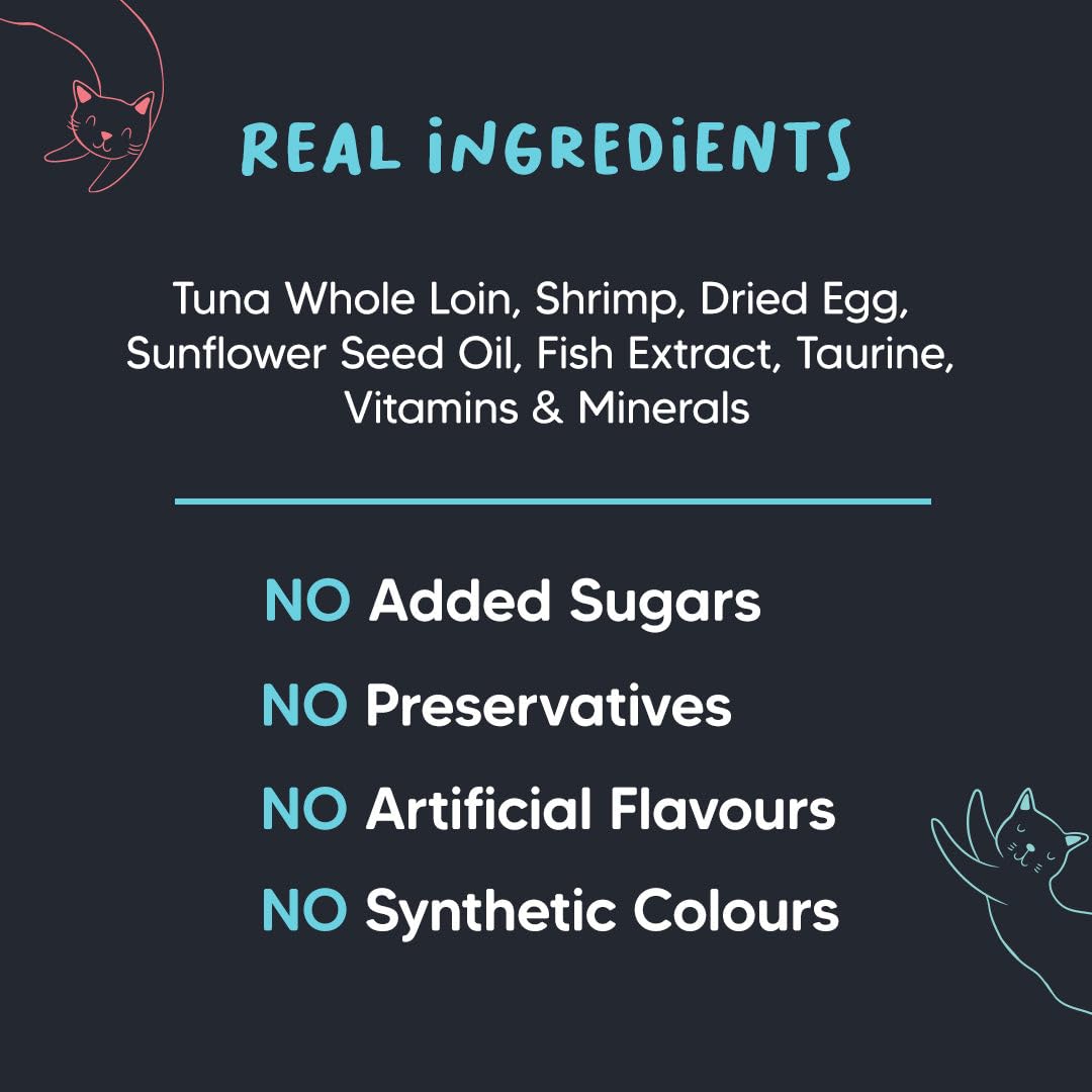 Meowsi by HUFT Tuna & Shrimp in Broth Cat Food - 80 gm | Tender & Juicy Seafood Meal for Persian & All Breeds | Rich in Protein & Omega Fatty Acids | All Breeds