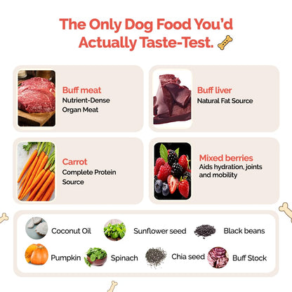 Goofy Tails Buff & Berry Wet Dog Food 200g (200g X 1 Pack), Preservative Free, Gluten & Grain Free, Human Grade, Non Vegetarian Gravy for Dogs, Taste Booster and Food Topper